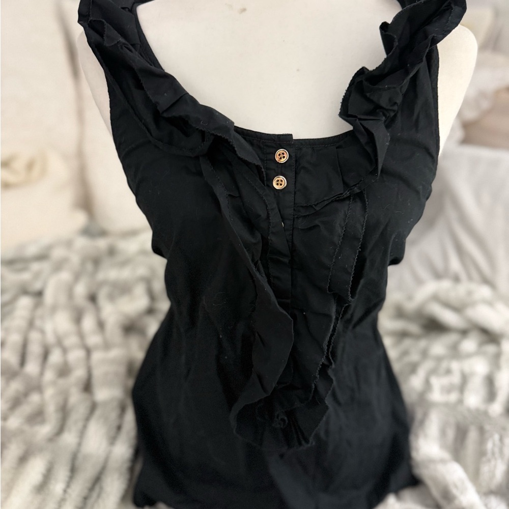 Juicy Couture Black Ruffled Blouse